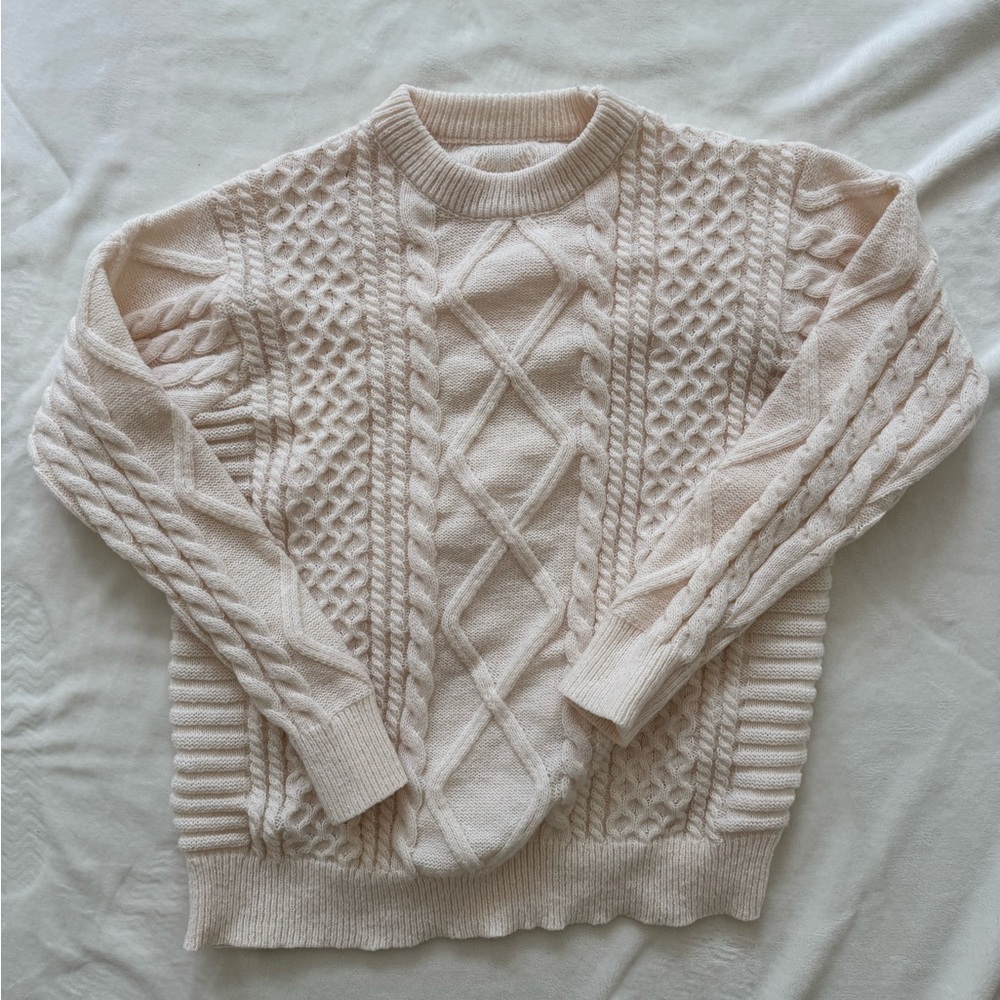 Rory Gilmore chunky Knit white sweater women’s large NWOT